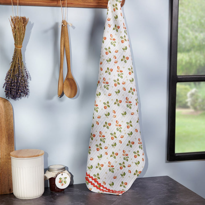 Blooming Strawberries Kitchen Towel