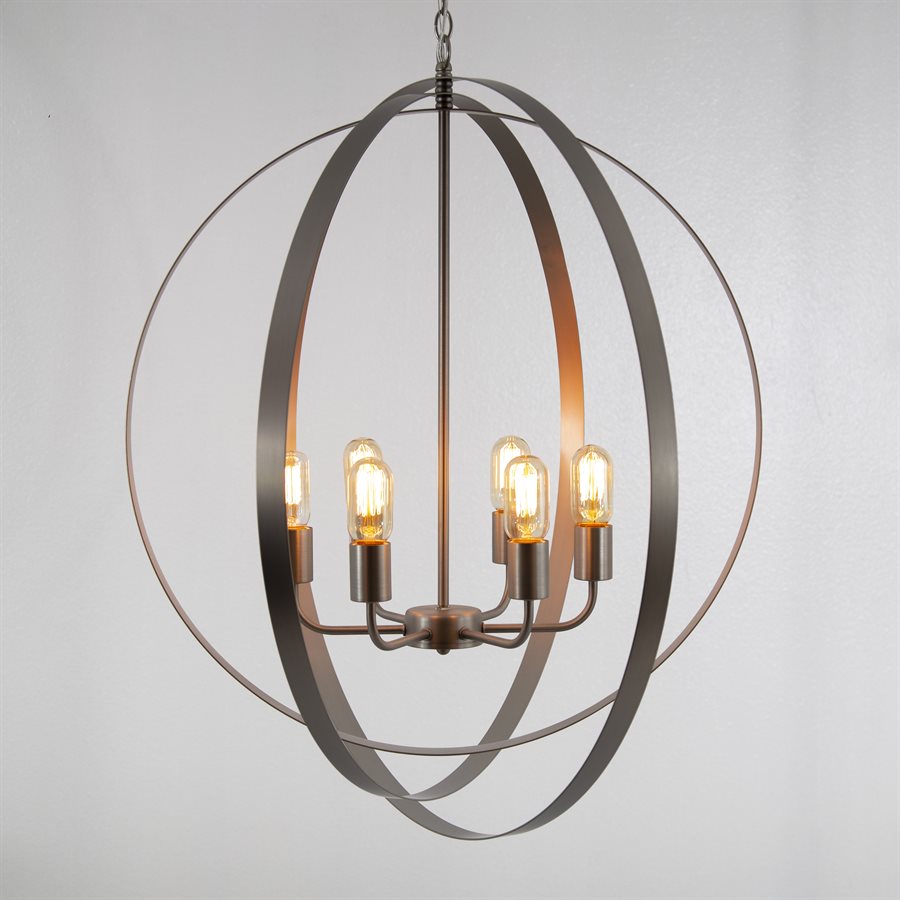 Spherical Coll Six Light Orb Chandelier - LOCAL PICKUP