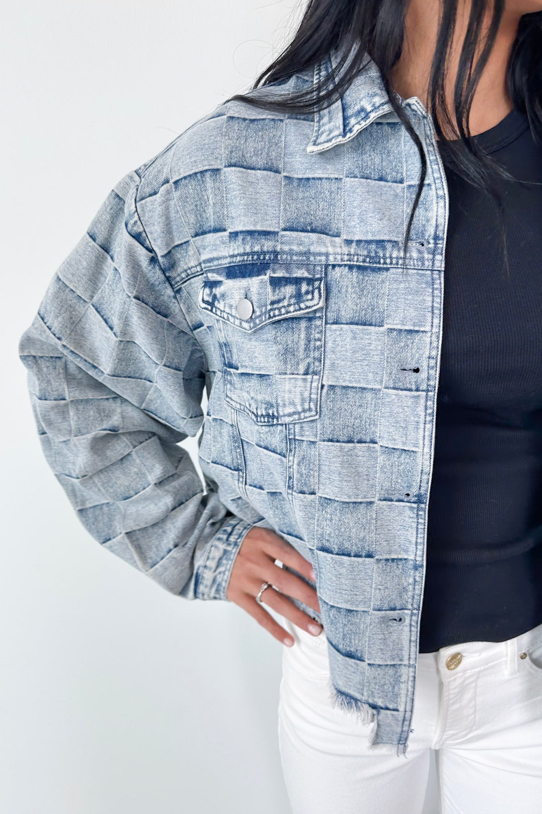 Checker Denim Jacket