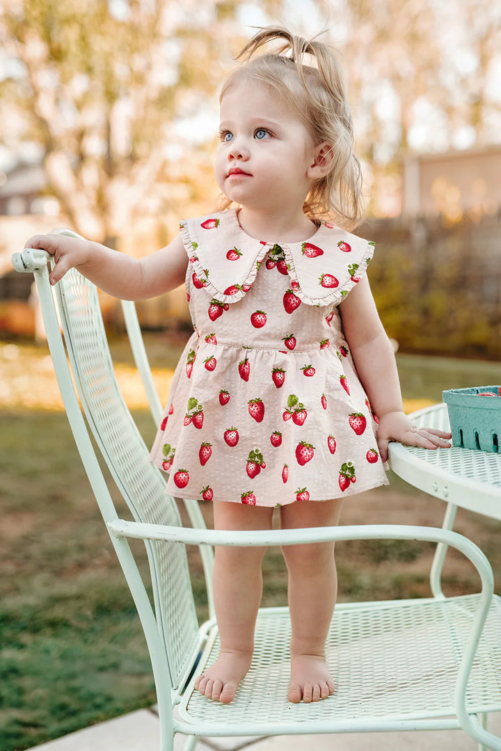 Strawberry Ruffle Toddler Dress