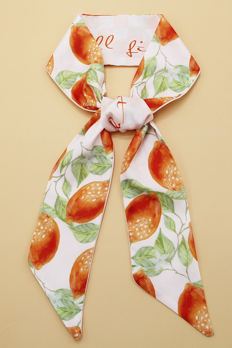 Fruit Print Twill Scarf