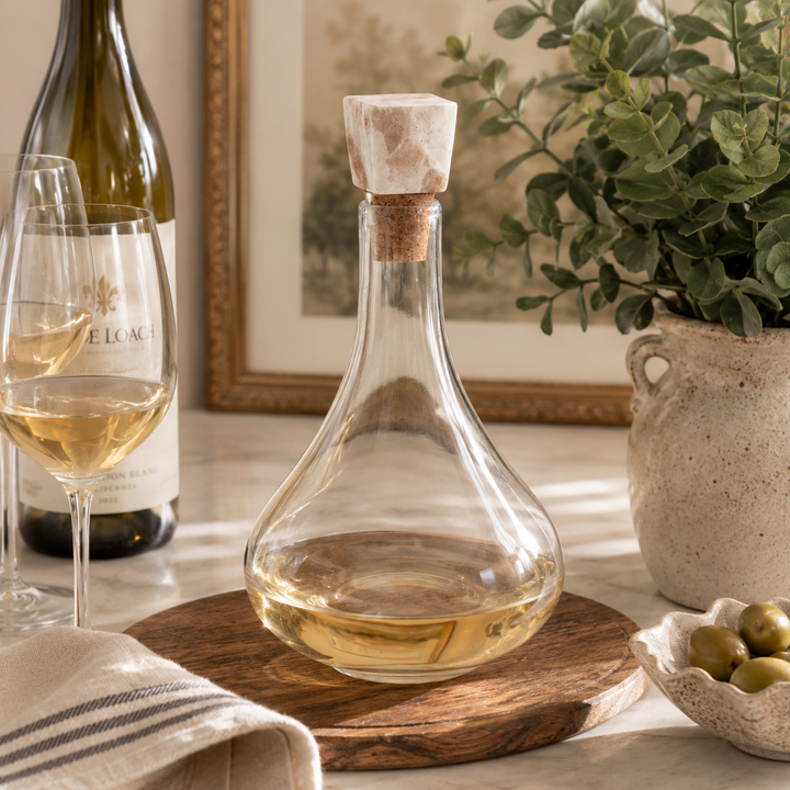 Short Marble Glass Decanter