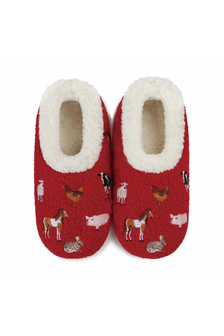 Snoozies Mini Embroidered Farm Animals Slippers