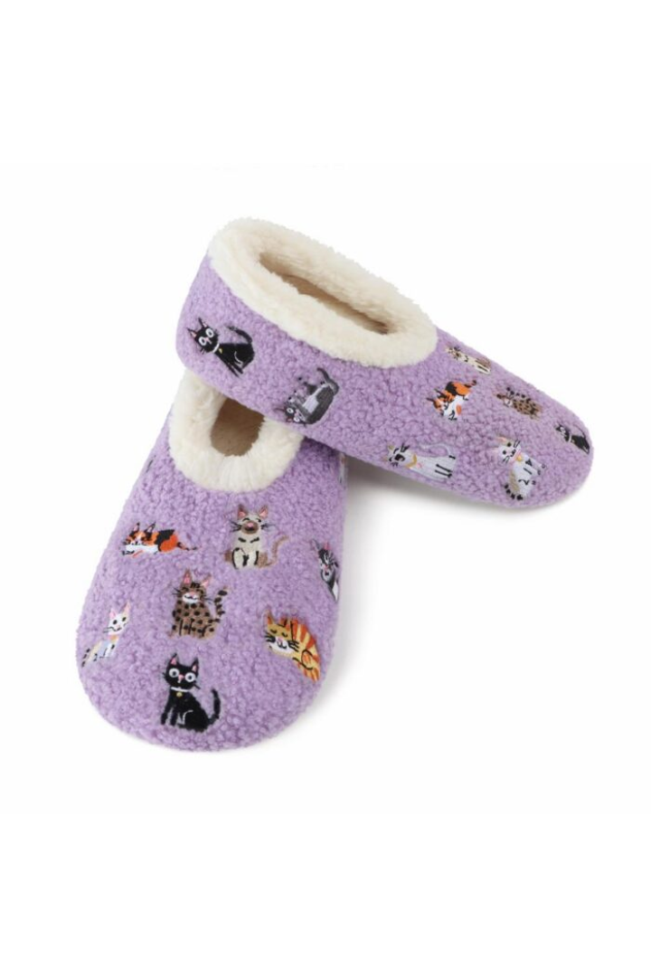 Snoozies Mini Cats Embroidery Slippers