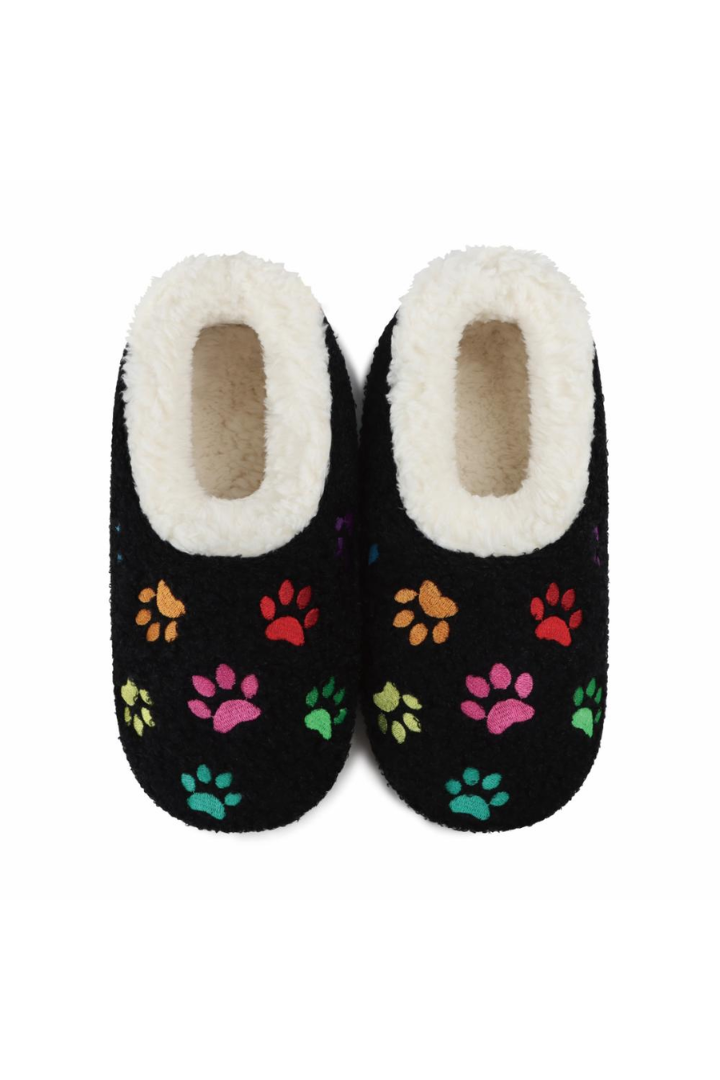 Snoozies Mini Embroidered Paw Prints Slippers
