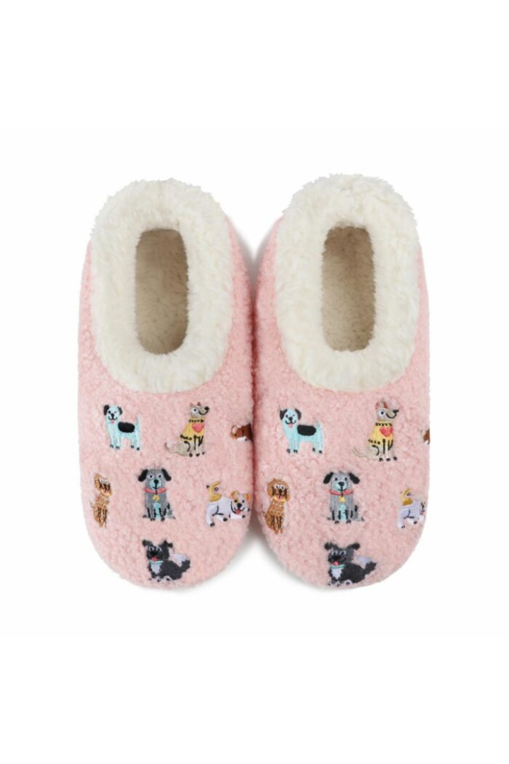 Snoozies Mini Dogs Embroidery Slippers