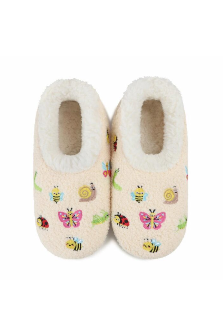 Snoozies Mini Embroidered Bugs Slippers