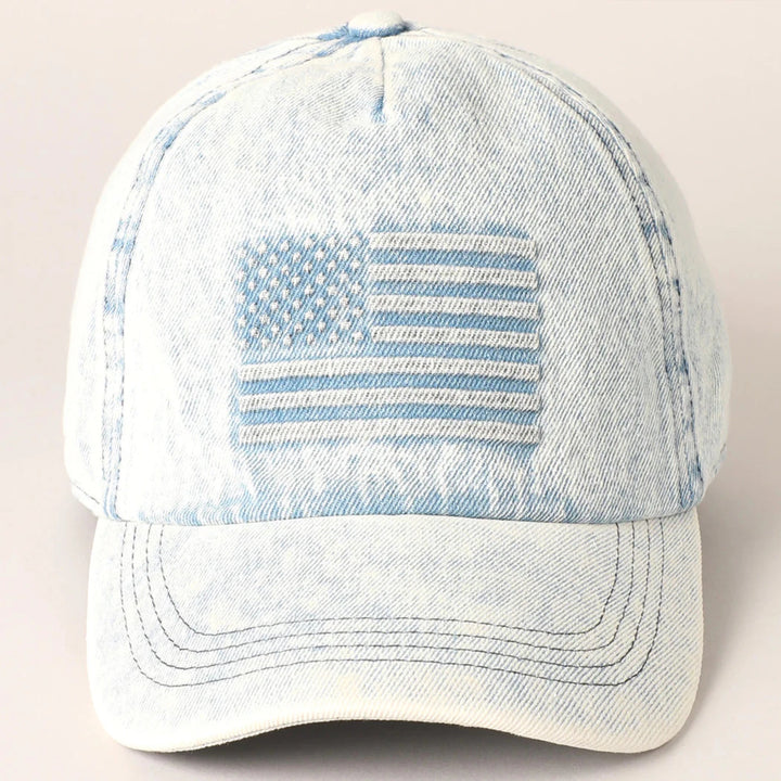 Denim American Flag Hat