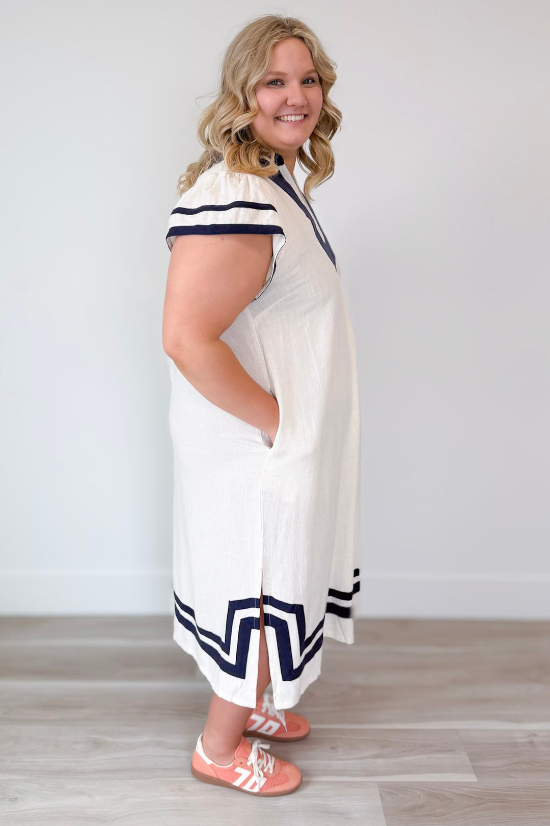 Contrast Midi Dress