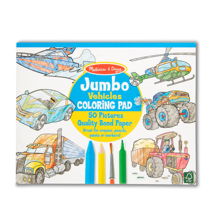 Jumbo Coloring Pad Vehicles