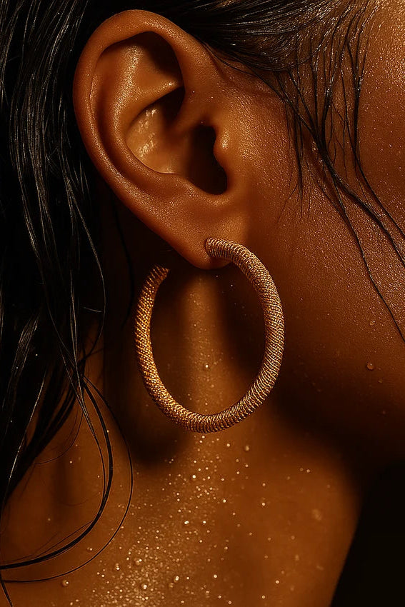 Ellie Vail Lou Large Mesh Hoop Earring