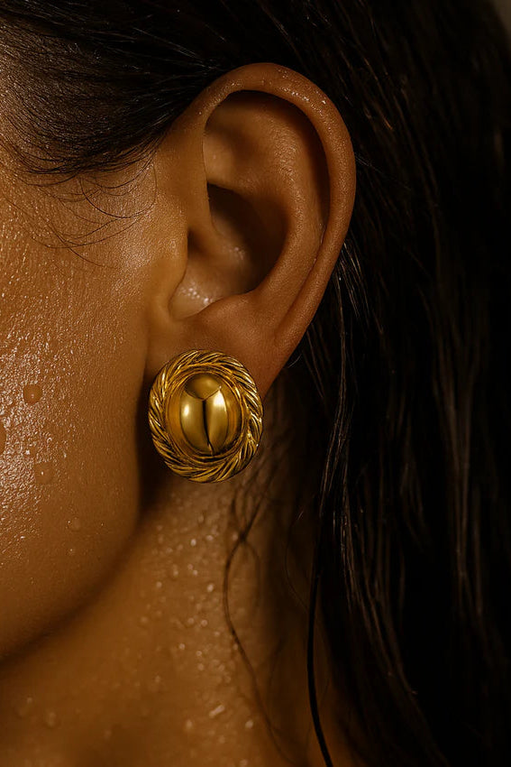 Ellie Vail Diana Twisted Oval Button Earring