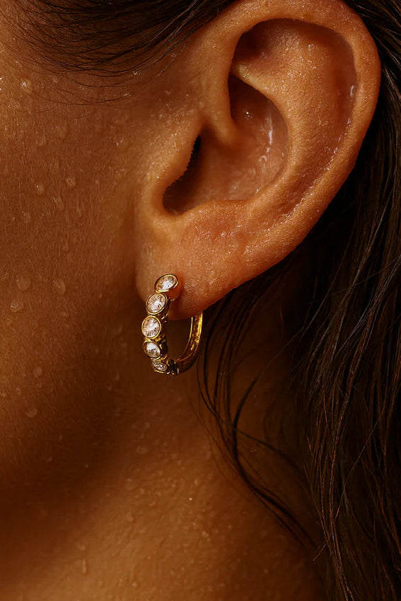Ellie Vail Varra Bezel Mini Hoop Earring