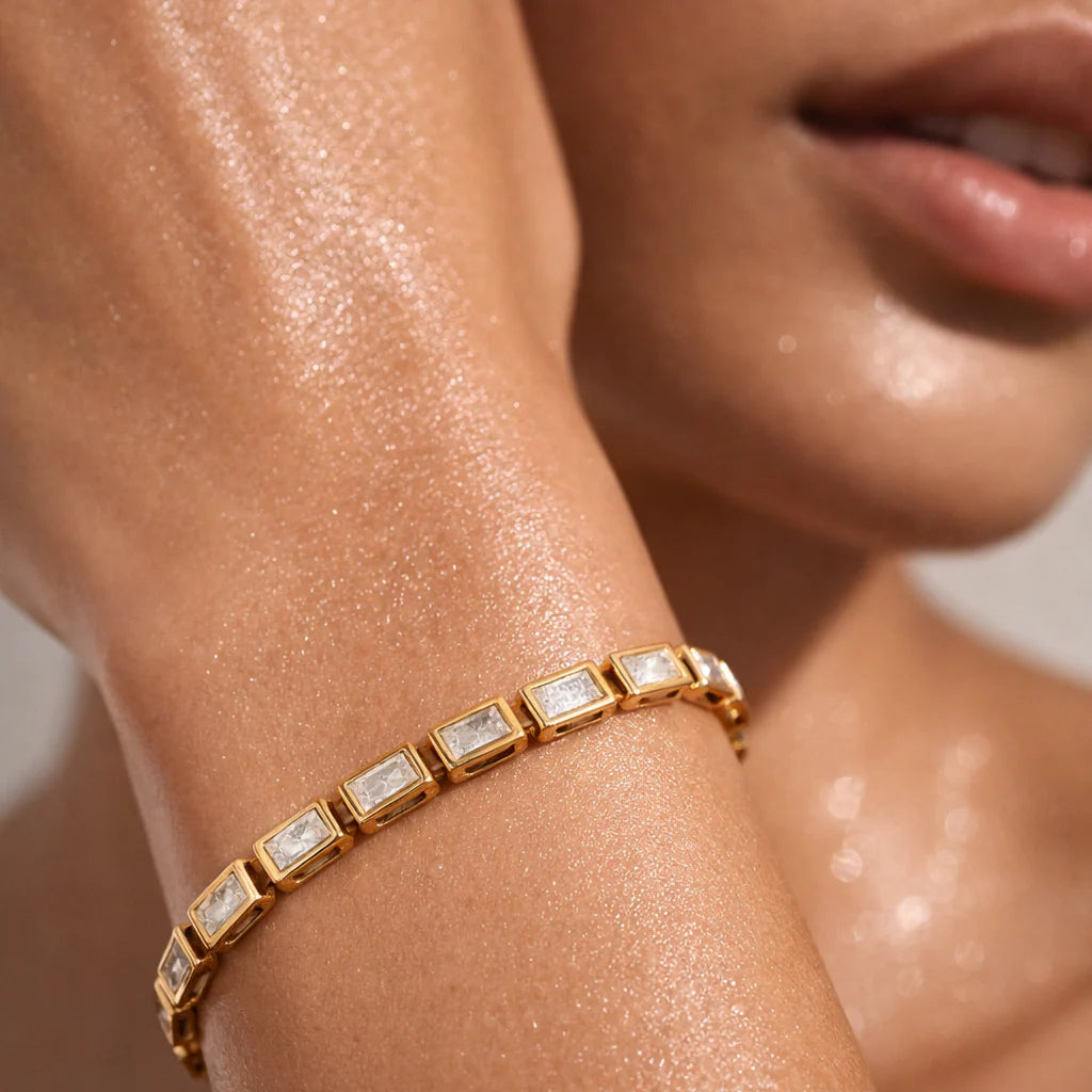 Ellie Vail Monroe Baguette Bezel Tennis Bracelet
