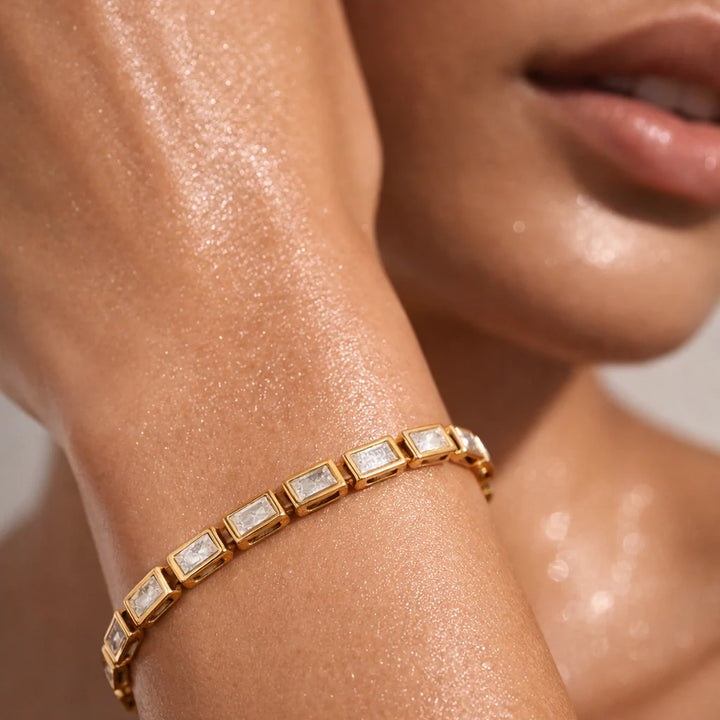 Ellie Vail Monroe Baguette Bezel Tennis Bracelet