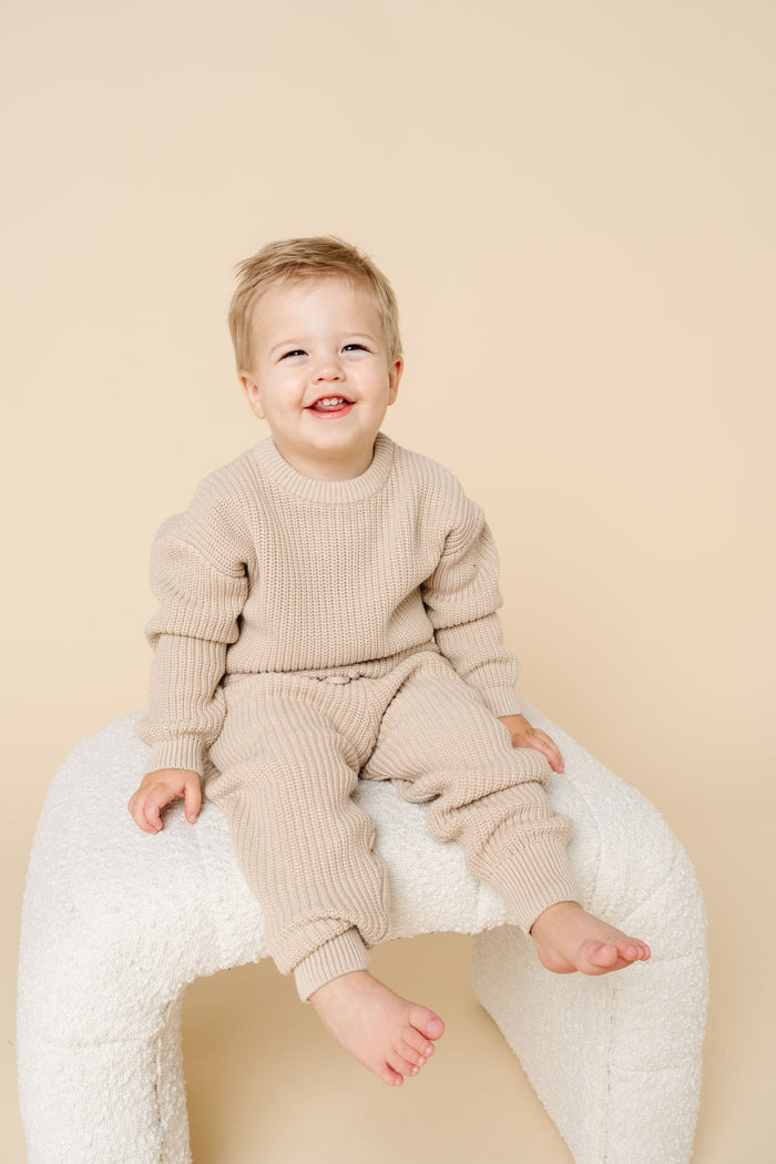 Tan Knit Jogger Pant