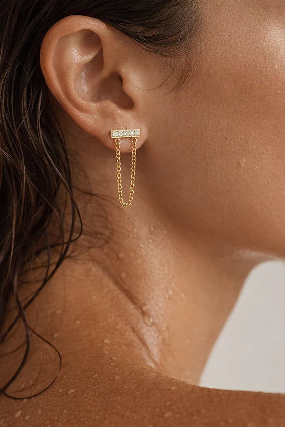 Ellie Vail Nina Bar Chain Stud Earring