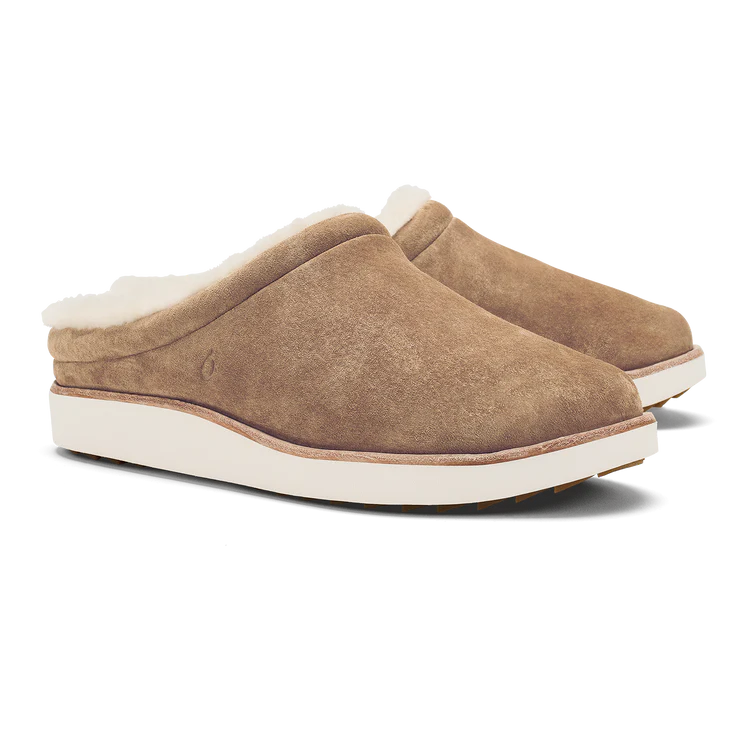 Olukai Mani Golden Sand Women’s Leather Mule Slippers