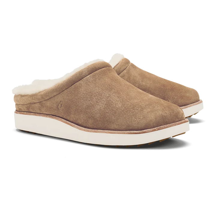 Olukai Mani Golden Sand Women’s Leather Mule Slippers