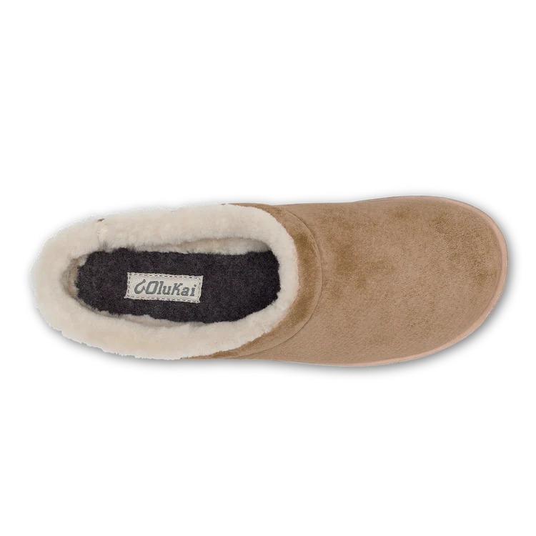 Olukai Mani Golden Sand Women’s Leather Mule Slippers