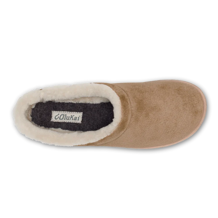 Olukai Mani Golden Sand Women’s Leather Mule Slippers