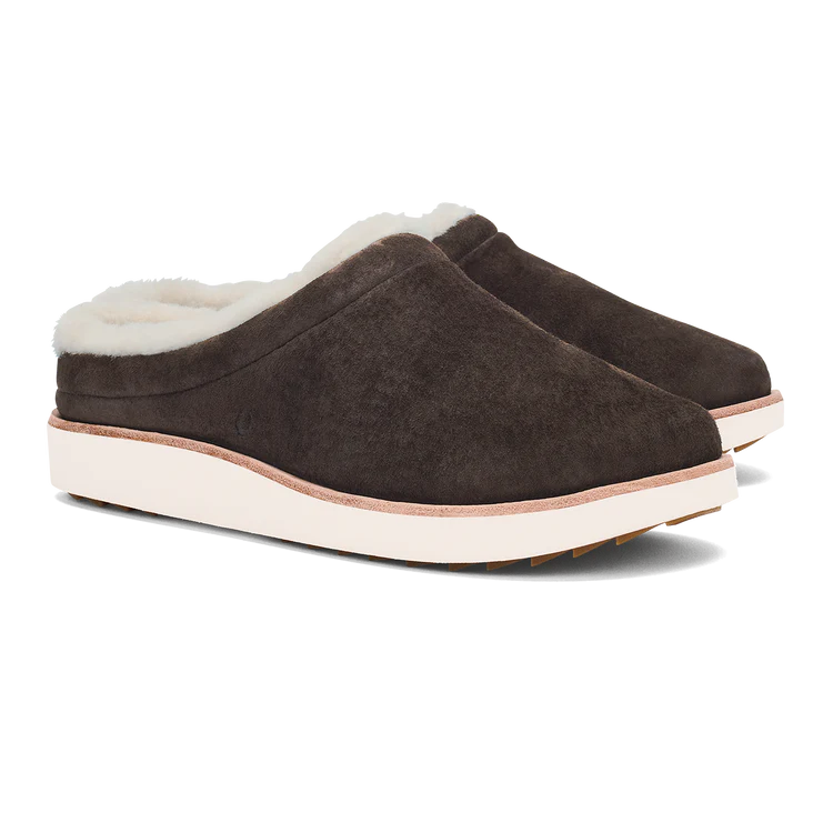 Olukai Mani Dark Oak Women’s Leather Mule Slippers