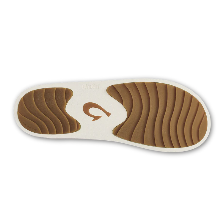 Olukai Mani Taupe Grey Women’s Leather Mule Slippers