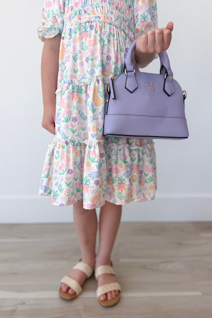Hoppy Easter Girl's Smocked Ruffle Dress