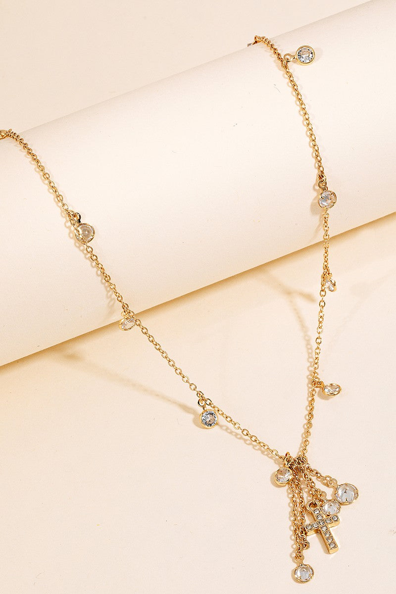 Cross & Rhinestone Necklace