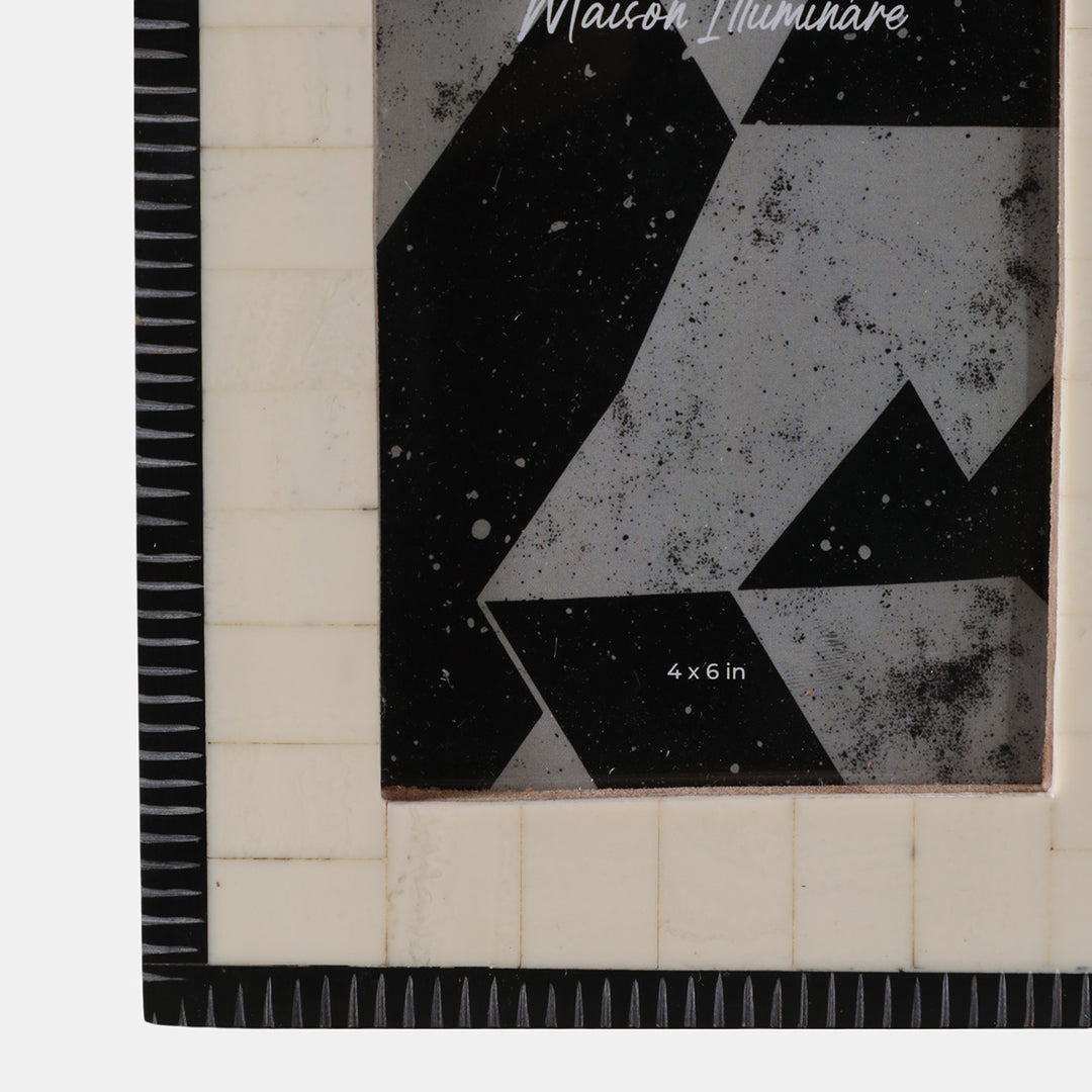 Ivory & Black Etched Border Frame