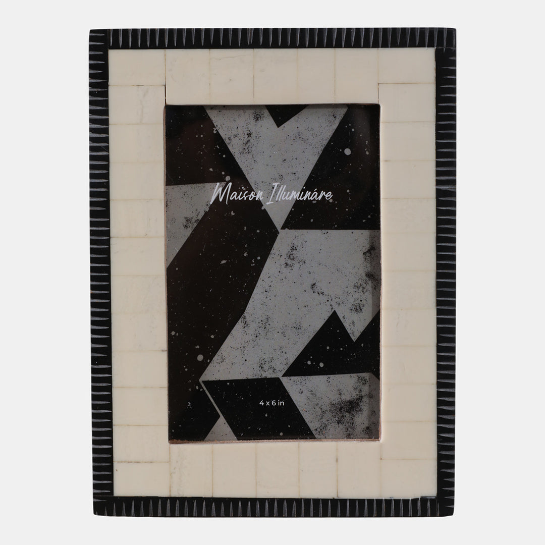 Ivory & Black Etched Border Frame