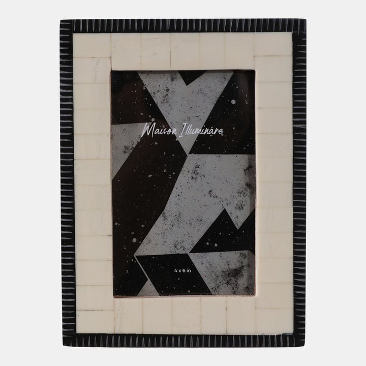 Ivory & Black Etched Border Frame