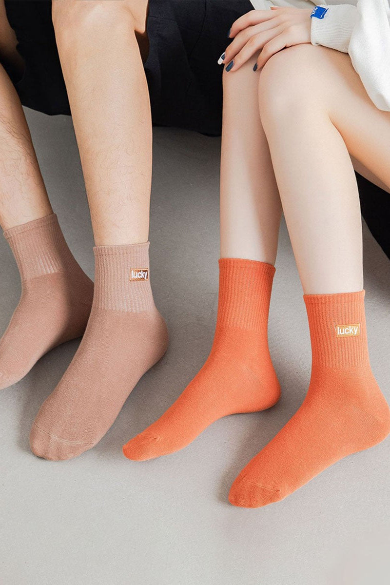 Lucky Embroidered Crew Socks