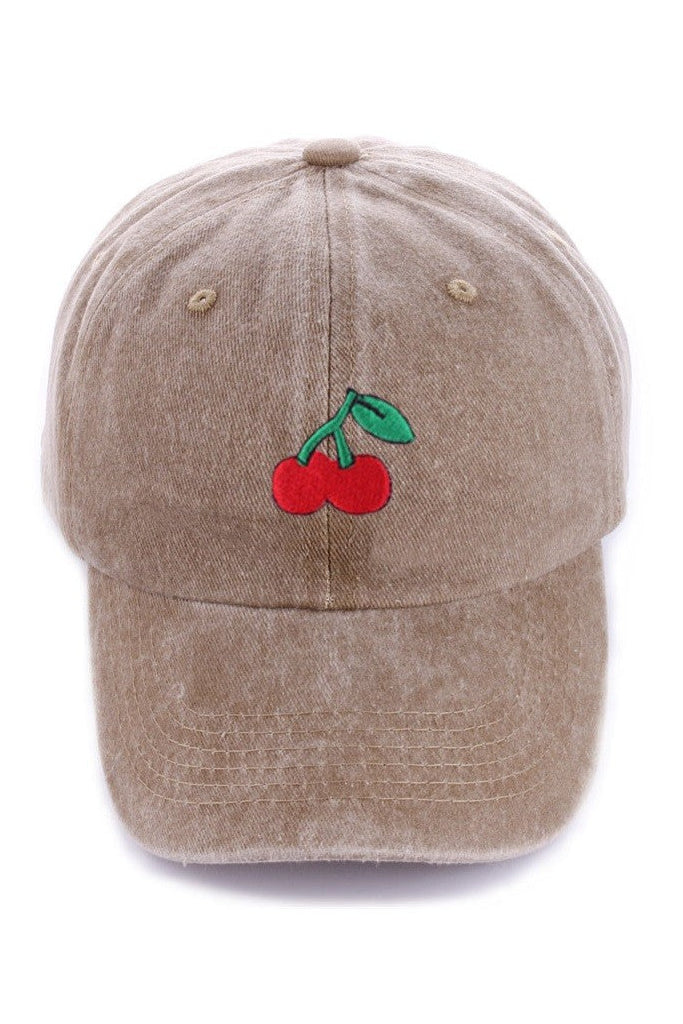Cherry Embroidered Hat