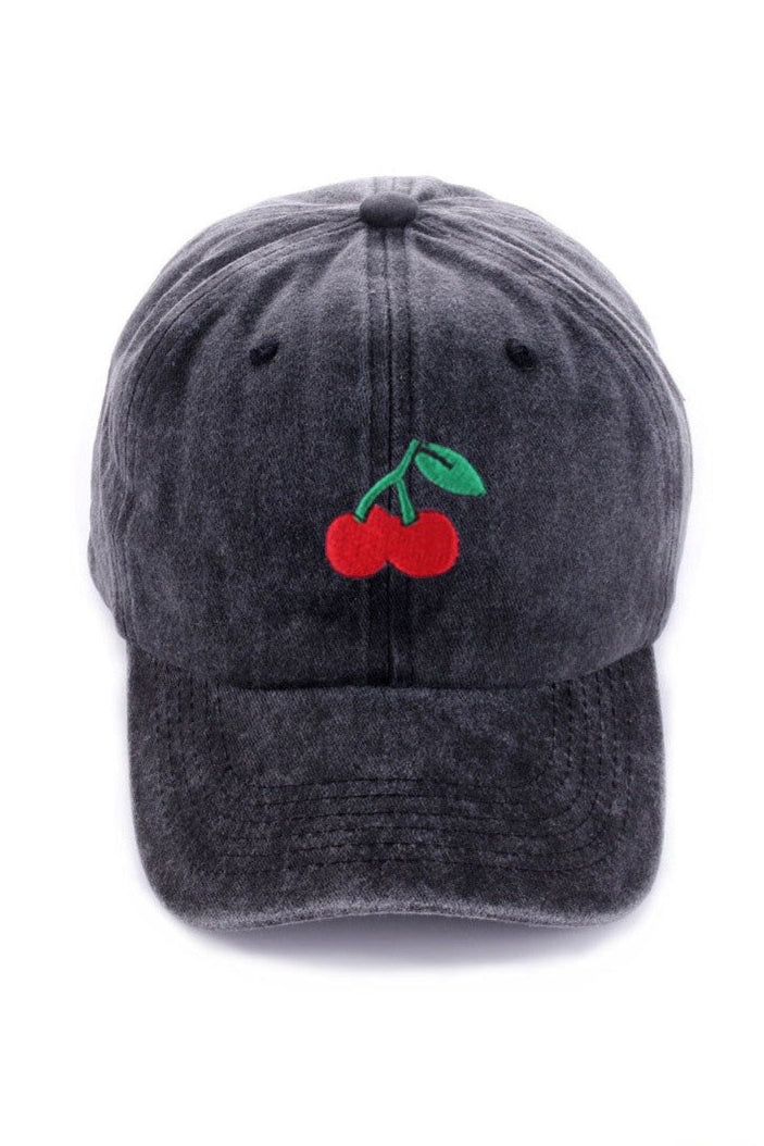 Cherry Embroidered Hat