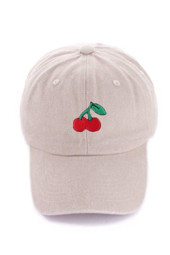 Cherry Embroidered Hat