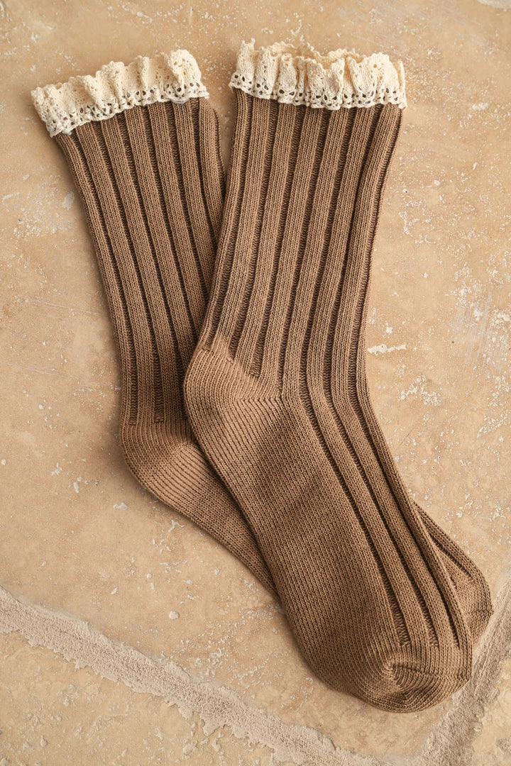Crochet Trim Socks