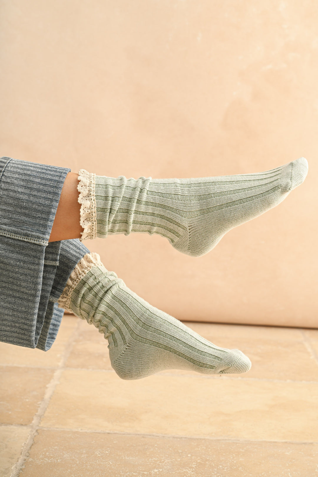 Crochet Trim Socks