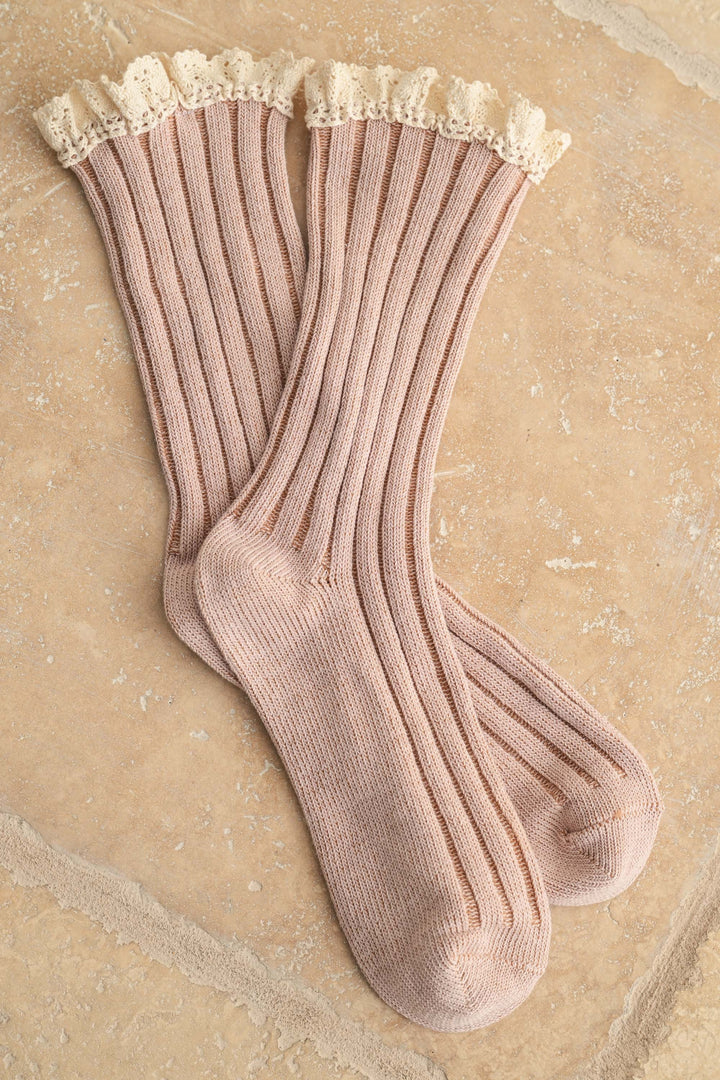 Crochet Trim Socks