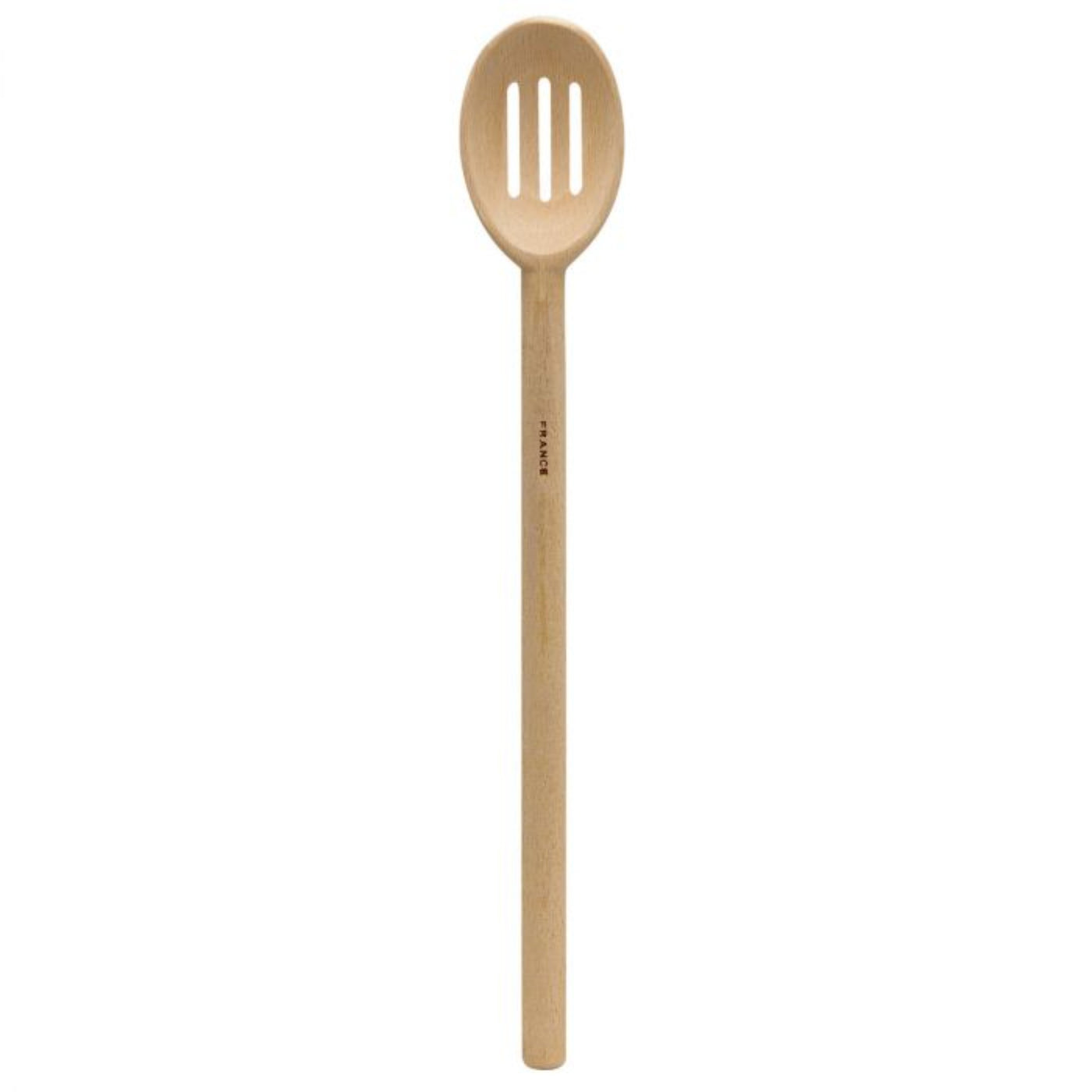French Beechwood Round Slotted Spoon