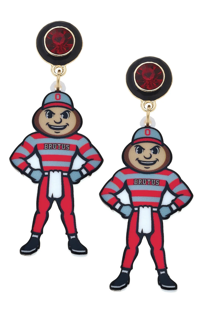 Ohio State Brutus Buckeye Resin Mascot Earring