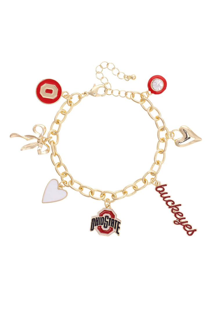 Ohio State Buckeyes Enamel Icons Charm Bracelet