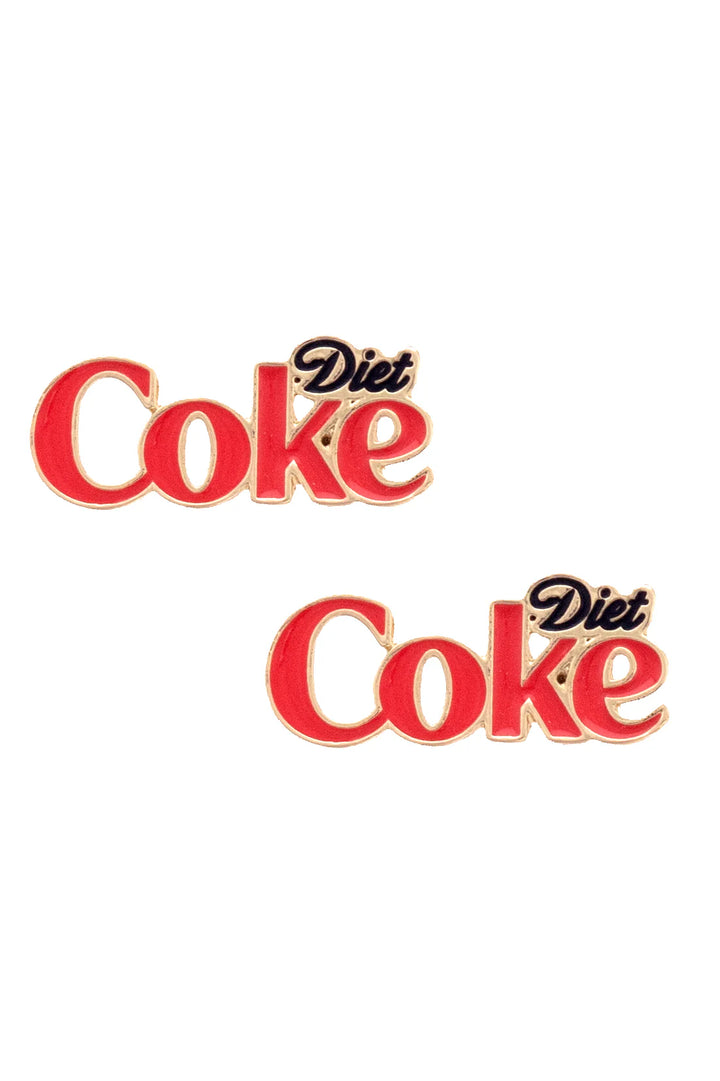 Diet Coke Enamel Logo Stud Earrings