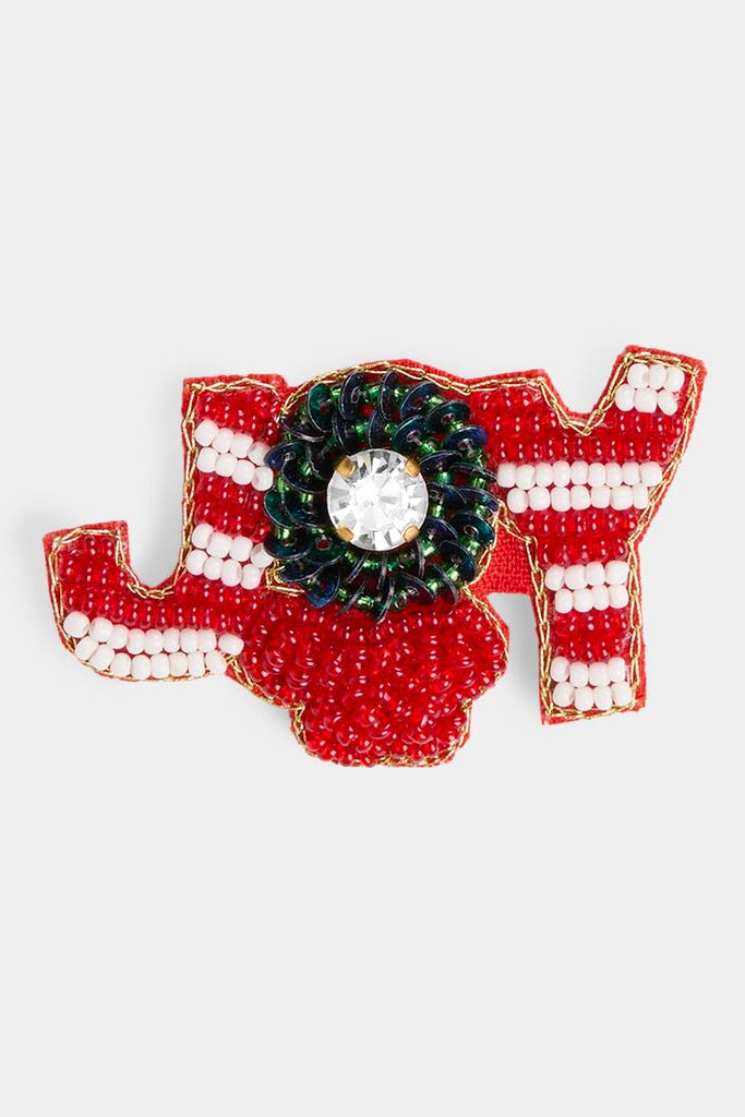 Holiday Beaded Brooch