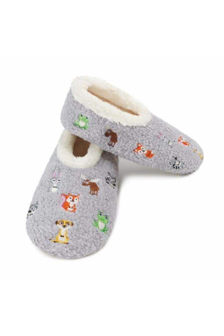 Snoozies Mini Critters Embroidery Slippers