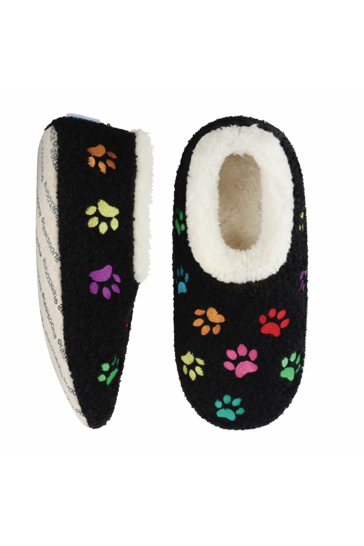 Snoozies Mini Embroidered Paw Prints Slippers