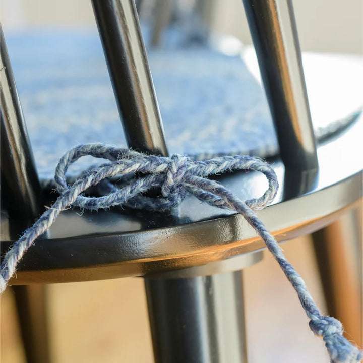 Denim Blue Braided Jute Chair Pad