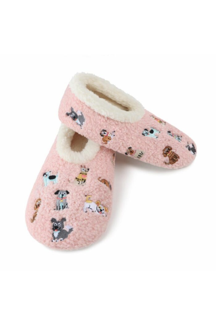 Snoozies Mini Dogs Embroidery Slippers