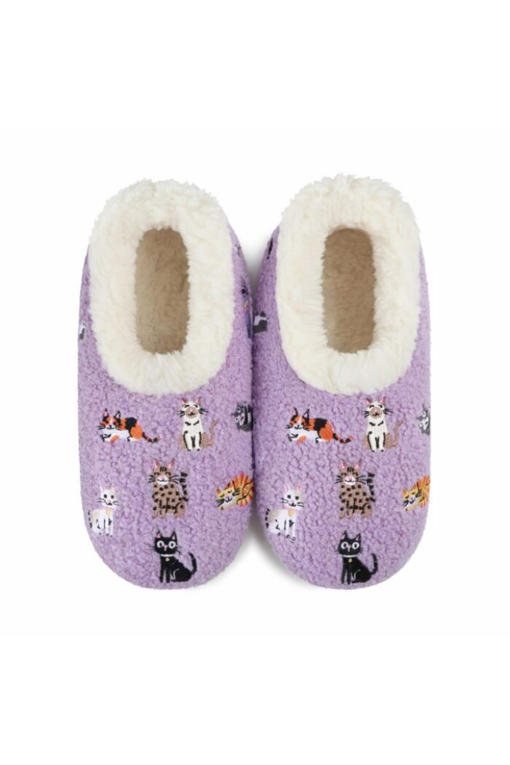 Snoozies Mini Cats Embroidery Slippers