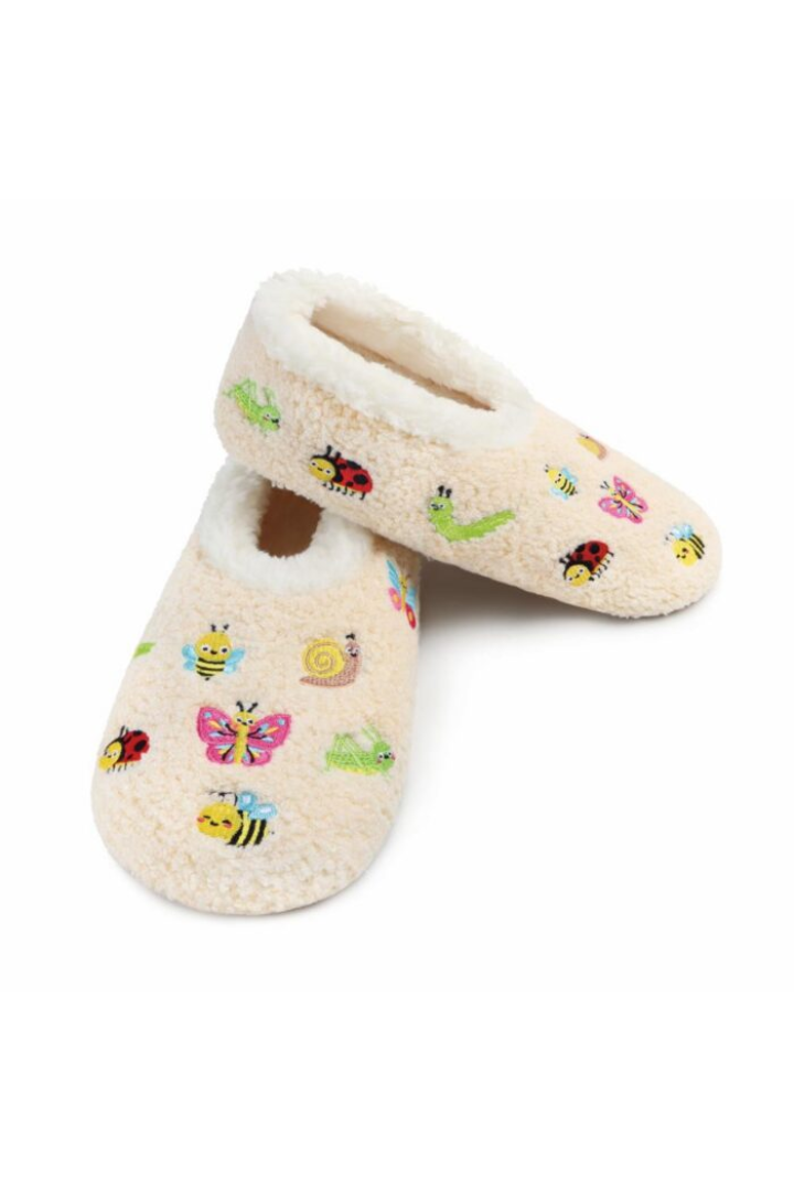 Snoozies Mini Embroidered Bugs Slippers